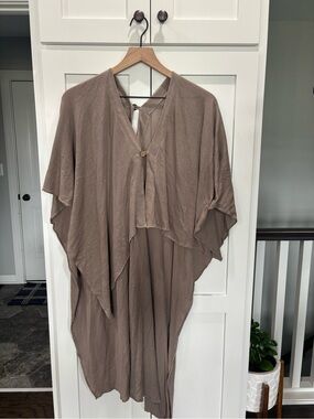 ⚡️Maggie’s Organics Light Taupe Wrap-Style Cardigan